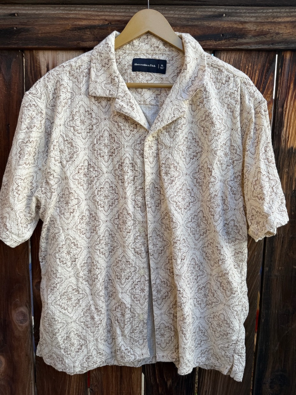Abercrombie & Fitch Patterned Camp Shirt XL Boho